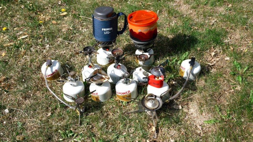 backpacking stove - a set of top backpacking stoves, ready for some head-to-head testing.