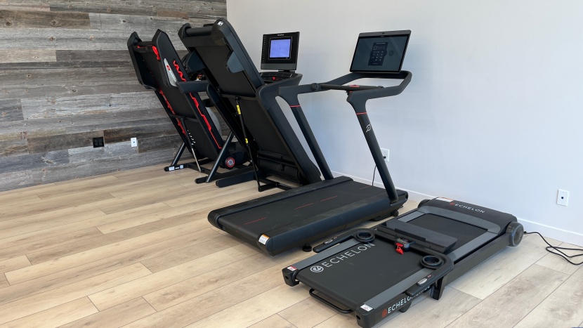 treadmill - a side-by-side comparison of the storable size of several of the...