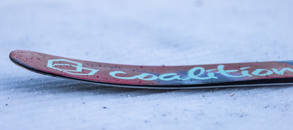 all mountain skis womens - the tip of the coalition sos comes off the snow pretty far back...