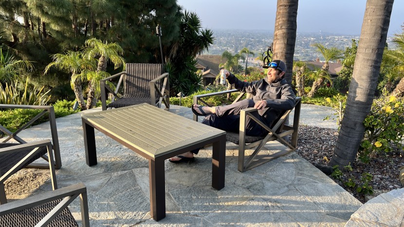 the north face apex bionic hoodie - relaxing on the patio during a chilly spring day? a great place for...