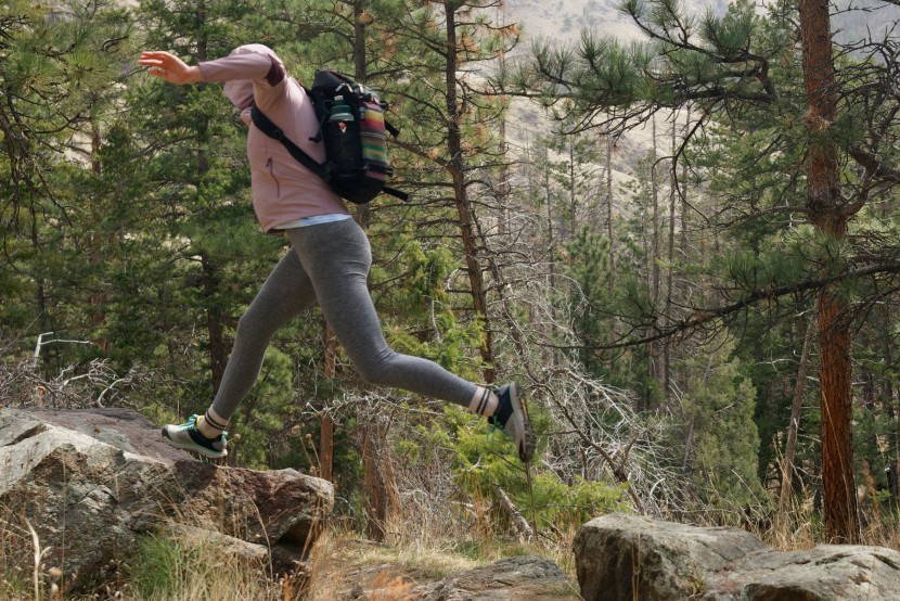 danner trail 2650 for women - the sticky rubber tread grips dry rock and trail quite nicely.