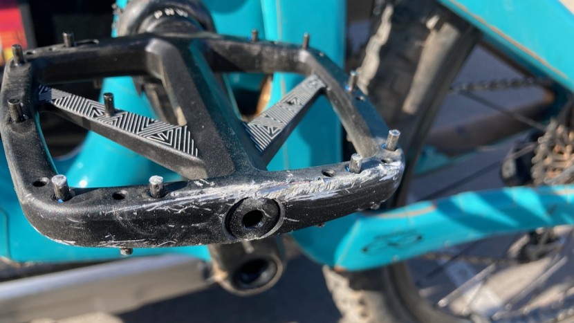 pnw loam pedal - the outside of these pedals took a beating during our testing, but...