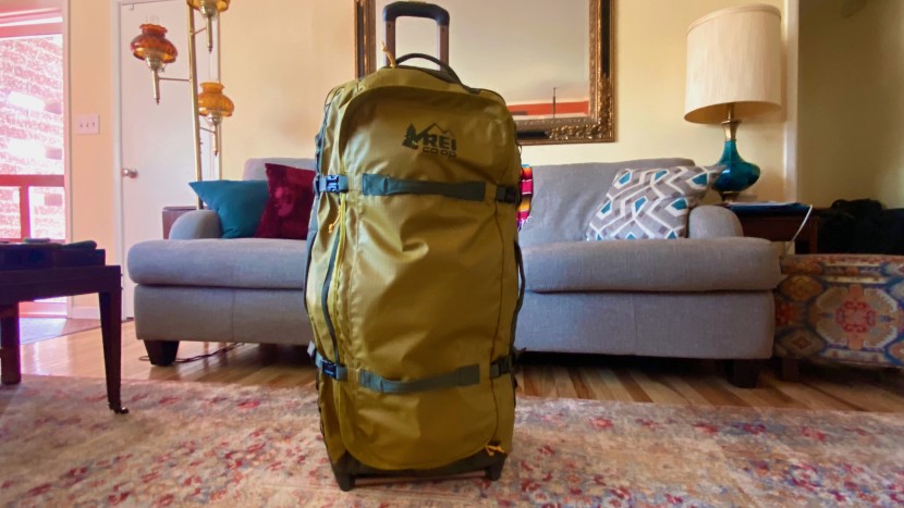 rei co-op big haul recycled rolling duffel 34&quot; - the fully packed 34-inch rei co-op big haul rolling duffel: a...