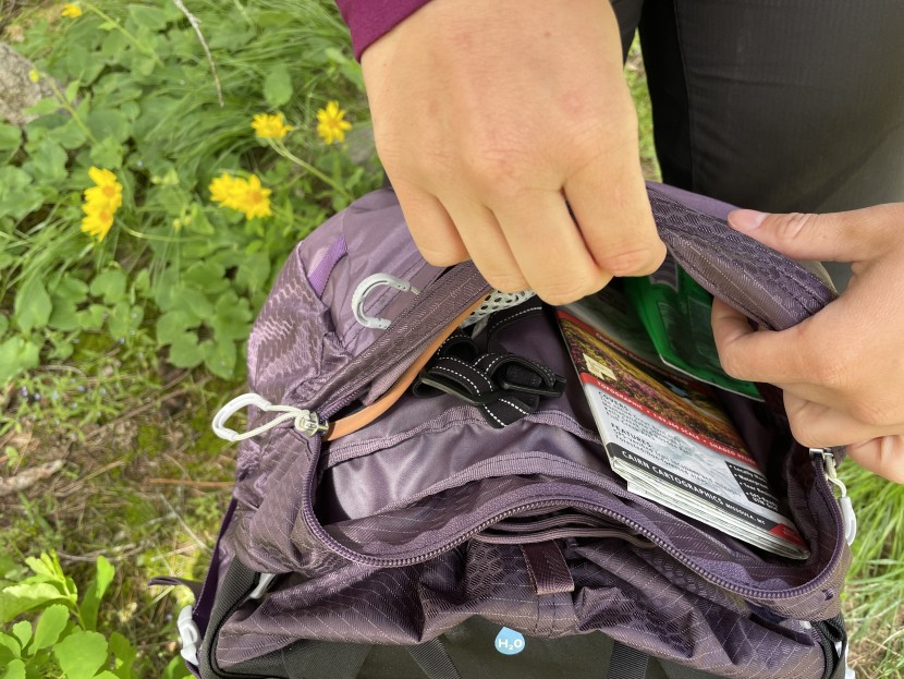 osprey aura ag 65 - the zipper on the brain is smaller than we&#039;d like, making it harder...