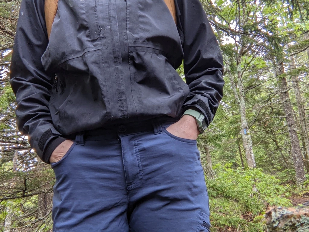 eddie bauer women&#039;s guide pro pants hiking pants review - the front pockets are big enough to shield your hands from the wind...