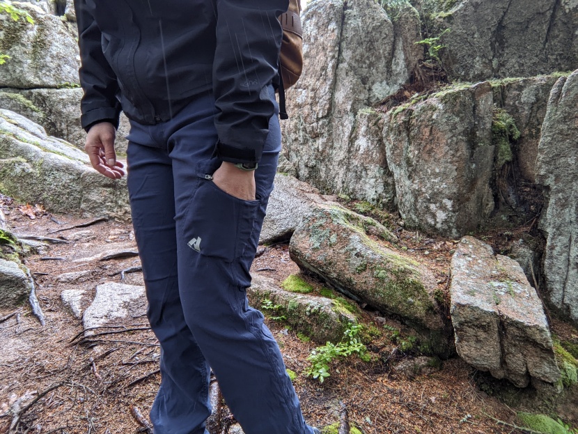 eddie bauer women&#039;s guide pro pants - though well-placed and secure with a zipper, the thigh pockets...