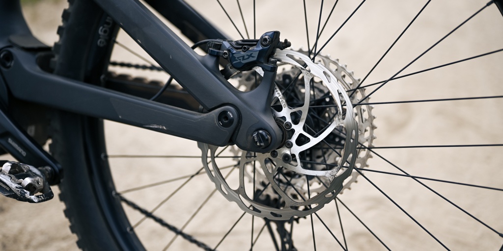 canyon spectral:on cf 8 - the 4-piston shimano slx brakes paired with hayes rotors provide...