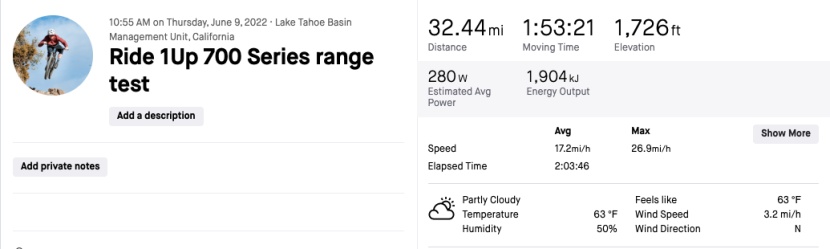 ride1up 700-series - the 700-series' 720wh battery translated directly to the longest...