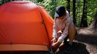 Testing The North Face Antora while camping.