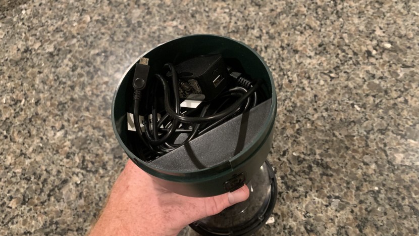 lantern - the coleman rugged rechargeable has storage space for the charger...