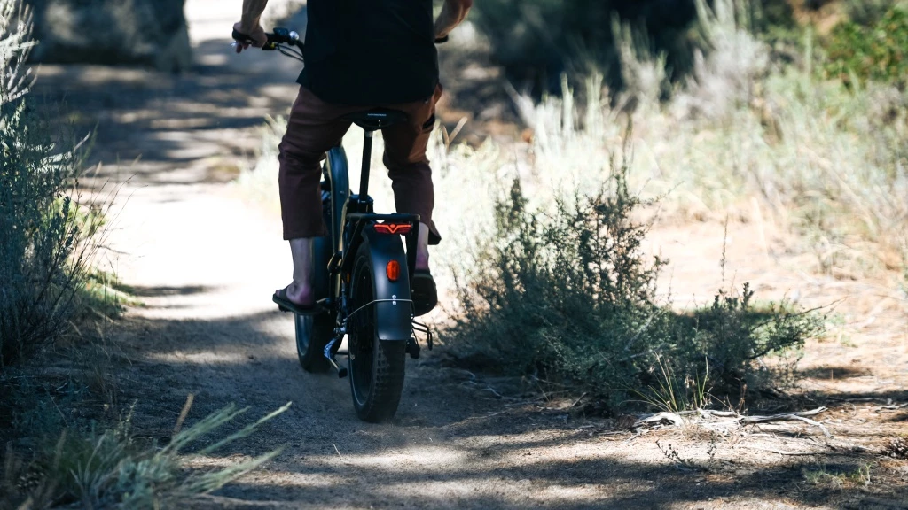 folding electric bike - the 4&quot; tires give the rad a bit more confidence off-road.