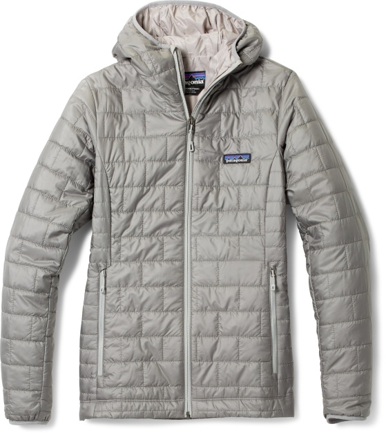 down jacket womens - the patagonia nano puff hoody uses synthetic insulation.