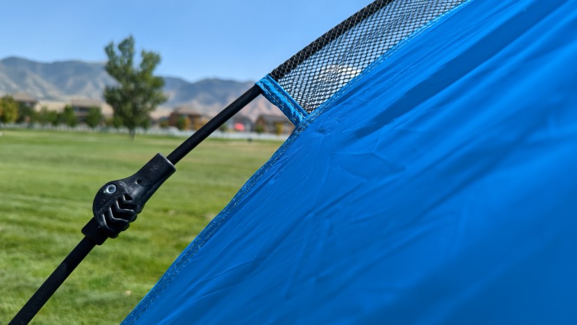 canopy tent - the pacific&#039;s stiff fiberglass frame keeps the canopy rock-solid...