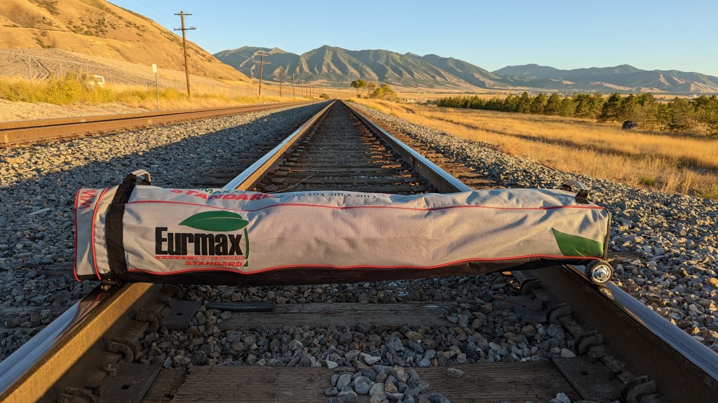 eurmax standard 10x10 - it's only drawback is it's overall weight and size. at a stored...