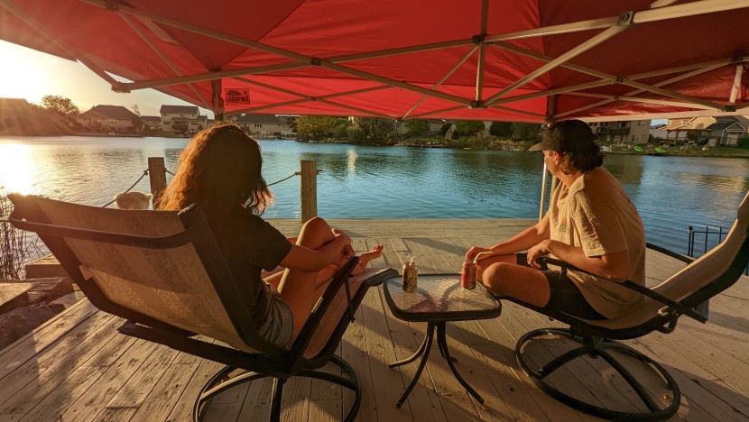 canopy tent - we found the most livable space under the eurmax. its massive...