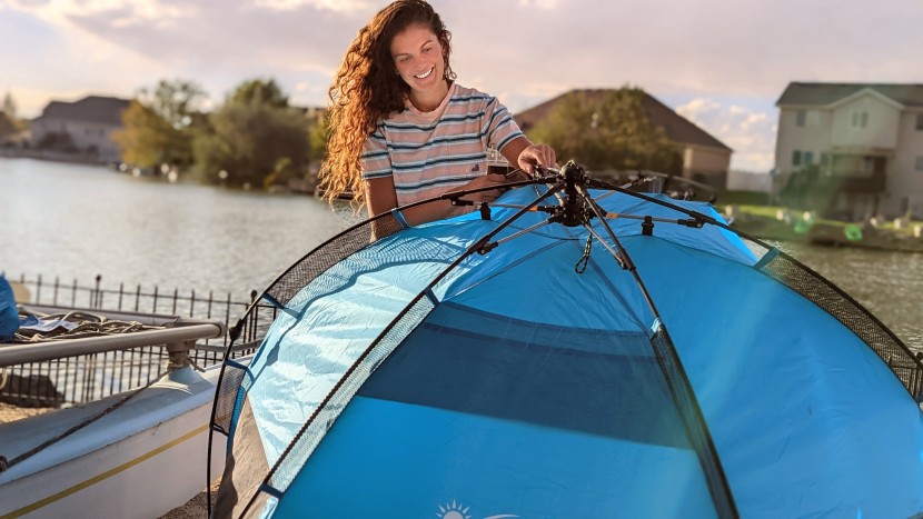 pacific breeze easy up - we are still amazed at how pulling one cord can produce this much...