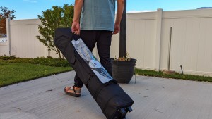 We feel the handle for the roller bag is too low. It should be...