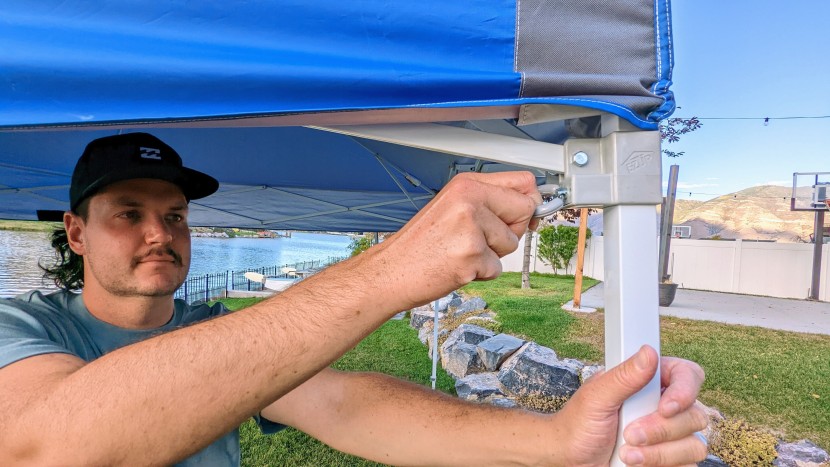 e-z up pyramid - pull-pin activated sliders are easy to use and offer a pinch-free...