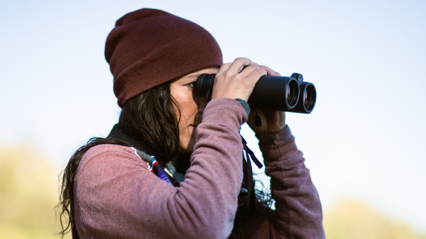 zeiss victory sf 10x42 - our lead tester, jessica, in the field.