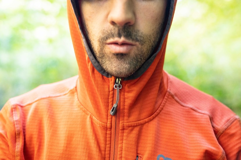 outdoor research vigor grid full zip hoodie - though a bit thin, the vigor offered good warmth for active use.