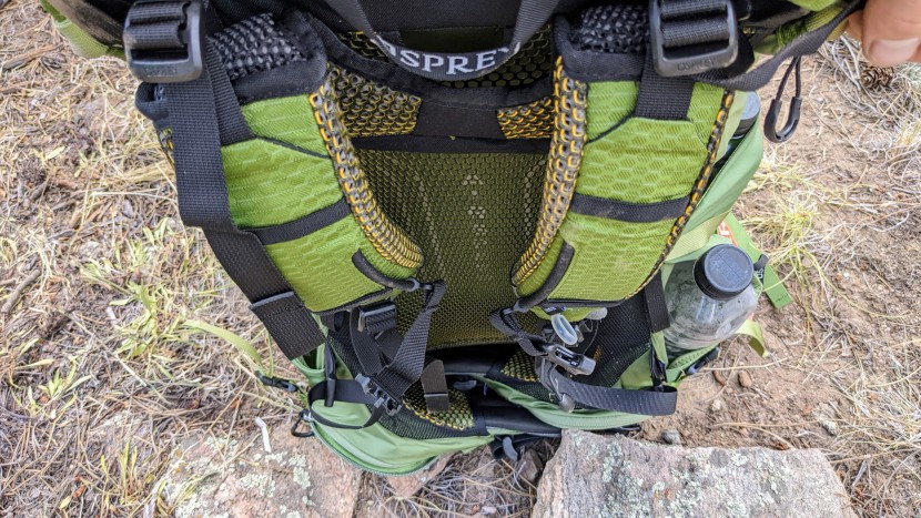 osprey atmos 65 ag - the shoulder straps, back panel, and hip belt combine to make the...