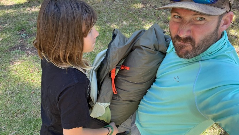 rei co-op wonderland 4 - the face of frustration when you roll the tent up perfectly and it...