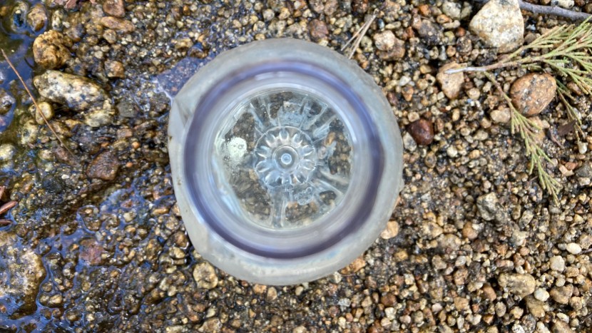 backpacking water filter - after filling your bottle, dropping in the tablet, move your water...