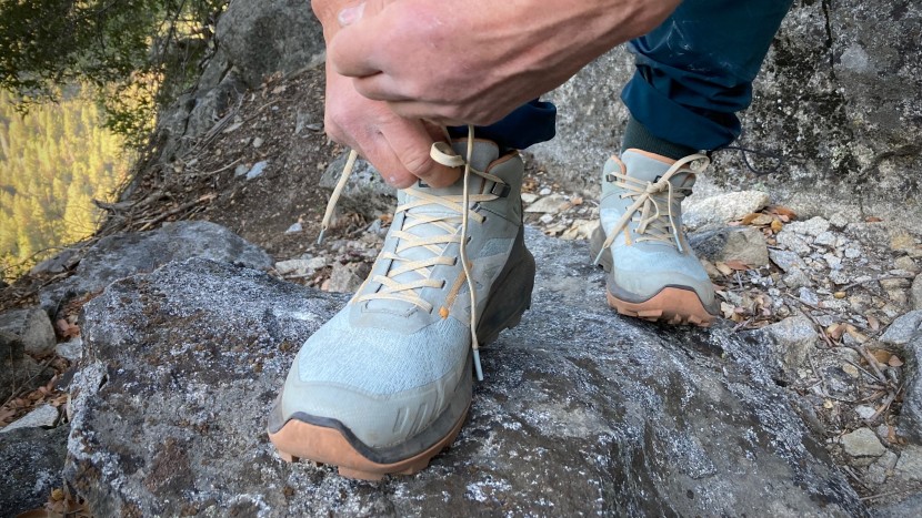 salomon outpulse mid gore-tex for women - a traditional lacing system made us question the overall durability...