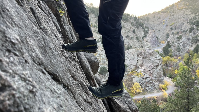 approach shoes - the la sportiva tx2 evo climbs like a climbing shoe, not an approach...
