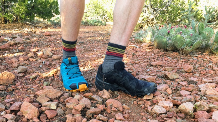 salomon speedcross 6 - side-by-side testing of the speedcross 6 (right, black) with the...