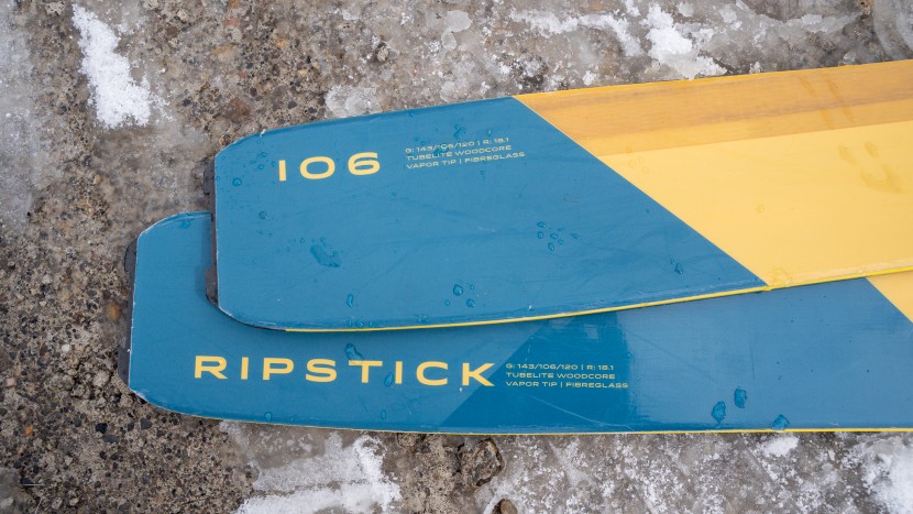 elan ripstick 106 - the weight and dimensions of the elan ripstick approach those of...