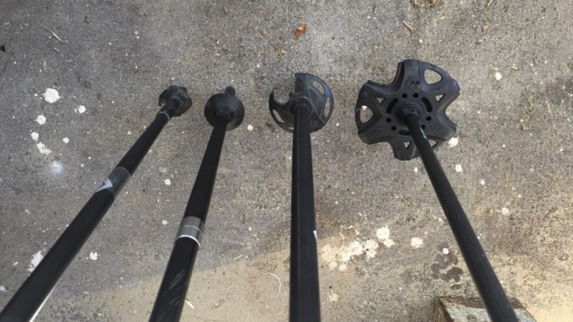 trekking poles - an assortment of baskets, from super lightweight and small on the...