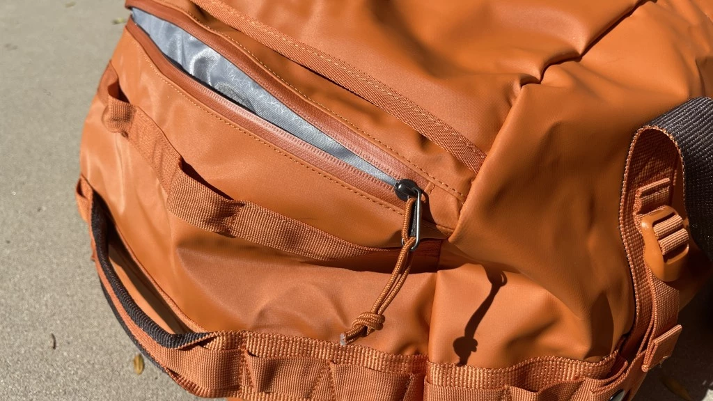 duffel bag - the thule chasm has a waterproof zipper on its external pocket.