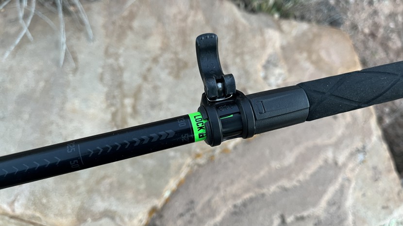 leki black series fx carbon - to lock and unlock this foldable pole, the user has to extend the...