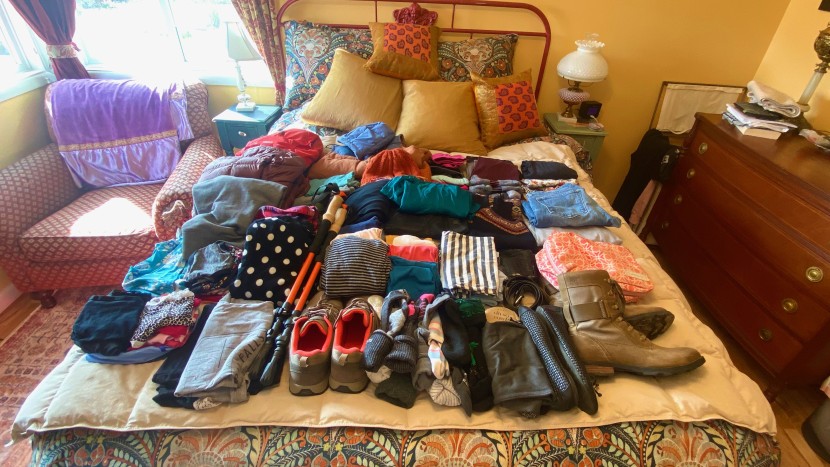 adventure ready wardrobe list ready to be packed in each test...