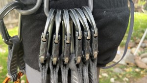 The solution's rear gear loops can hold 6 pieces of gear.