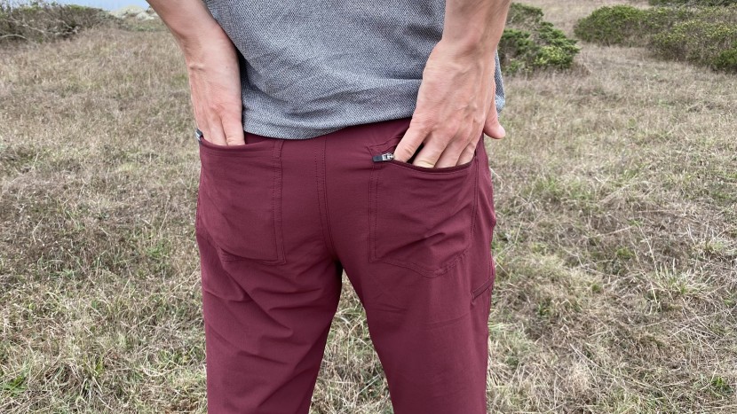 outdoor research ferrosi pants - two rear pockets - one zippered and one open - give you the option...