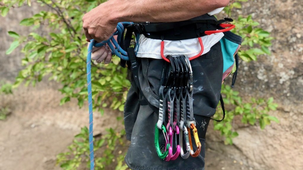 Arc'teryx C-Quence Review (The C-Quence has huge gear loops that can hold all of the gear you'll ever need for long multi-pitch trad climbs.)