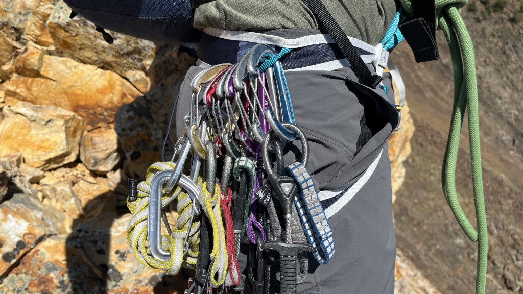 blue ice choucas light - despite the minimalist gear loops, we are still able to fit a light...