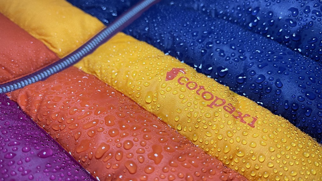 cotopaxi fuego hooded for women - while the main material of the fuego is dwr treated, water starts to...