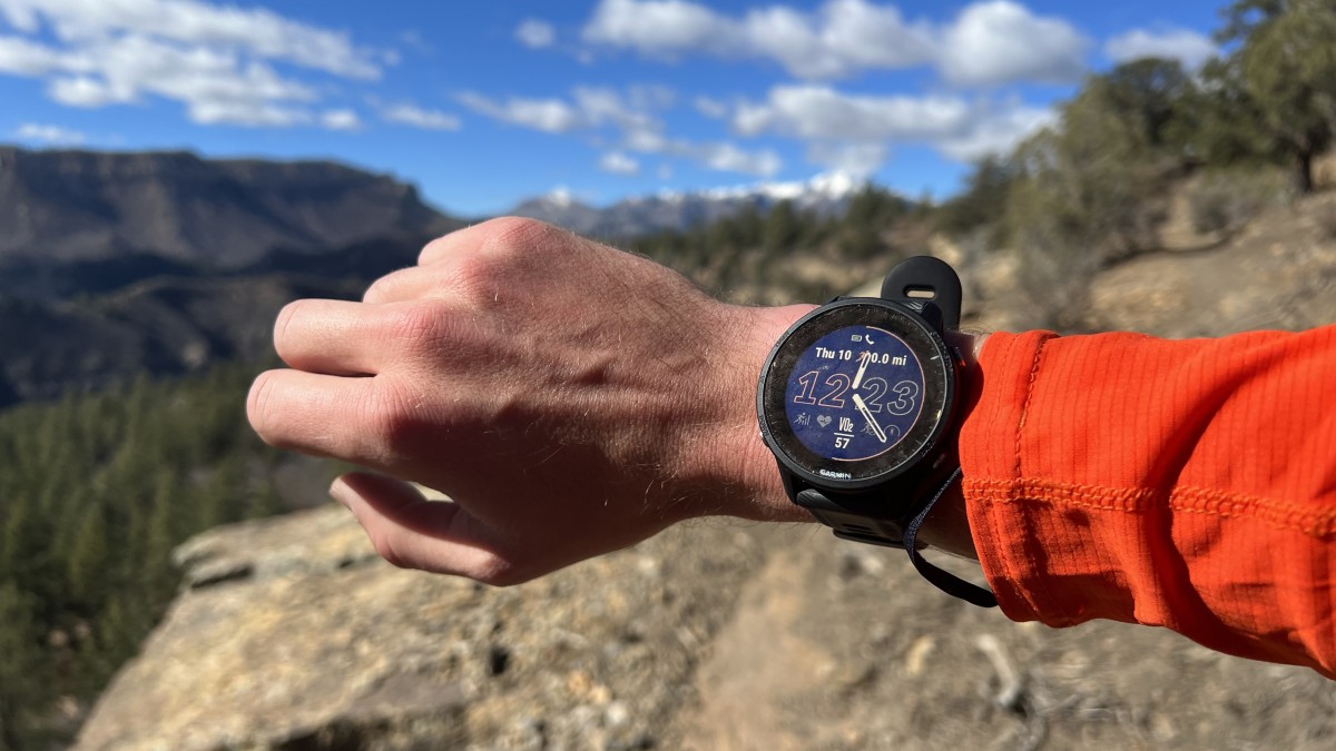 Garmin Forerunner 955 Review (The Garmin Forerunner 955 out in the wild on a trail in Southwestern Colorado. This watch can do it all.)