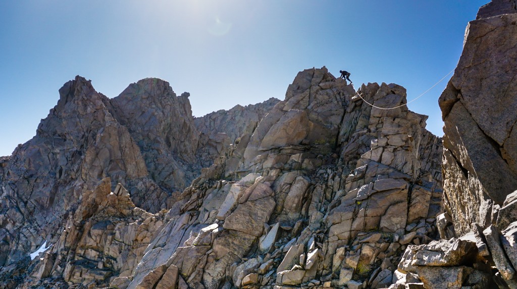 climbing rope - in the alpine, you don't have to worry so much about big falls...