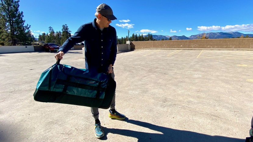 eagle creek cargo hauler xt wheeled 120l - toss testing onto concrete allows us to inspect each bag for...