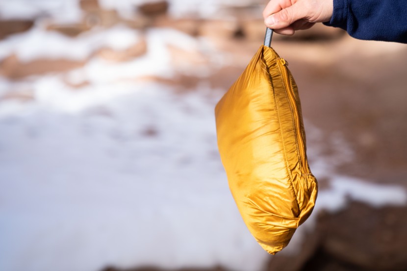 rab xenon 2.0 - the jacket compresses easily into its left chest pocket and the clip...