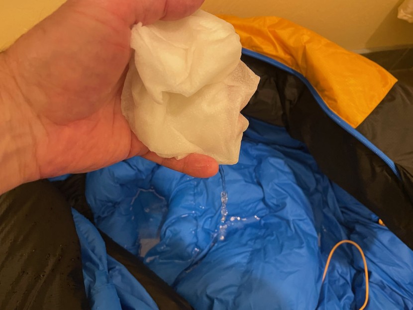 marmot col -20 - we placed a paper towel inside and it got soaked