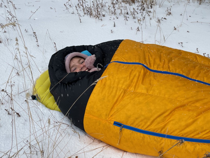 marmot col -20 - the snow melted on our faces but bounced right off the pertex shield...