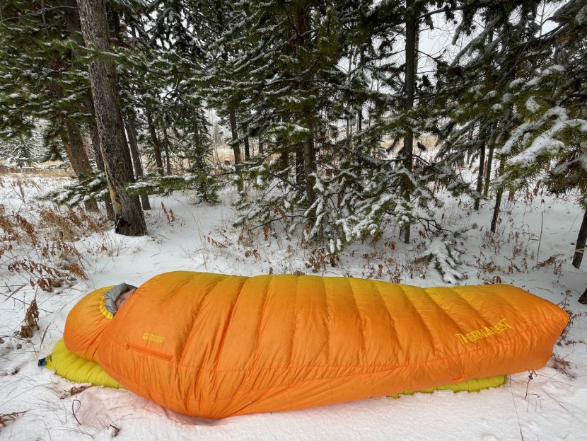 therm-a-rest oberon 0 - enjoying the oberon&#039;s comfort in a snowy environment