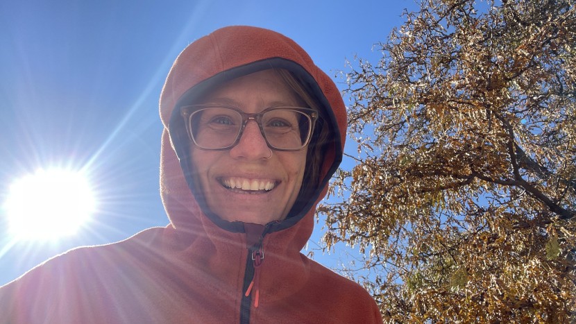 cotopaxi teca fleece hooded half-zip for women - the teca has a loose fitting hood and not very breathable fabric.