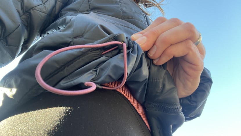 rab xenon hoodie 2.0 for women - the xenon hem has a single adjustment point for its bungee cord and...