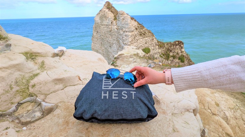 hest pillow - it scores dead last for packed size, but still zips up small enough...